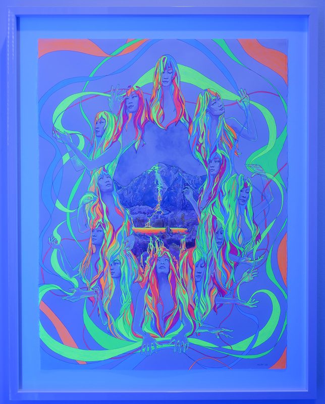 In The Go Again — ink, gouache, UV pigment on cotton paper